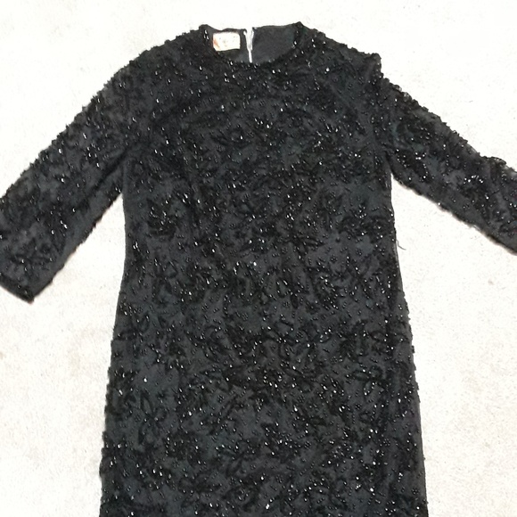 Gorgeous Elsie Tu Black Beaded Dress/Wedding XS - Picture 3 of 6